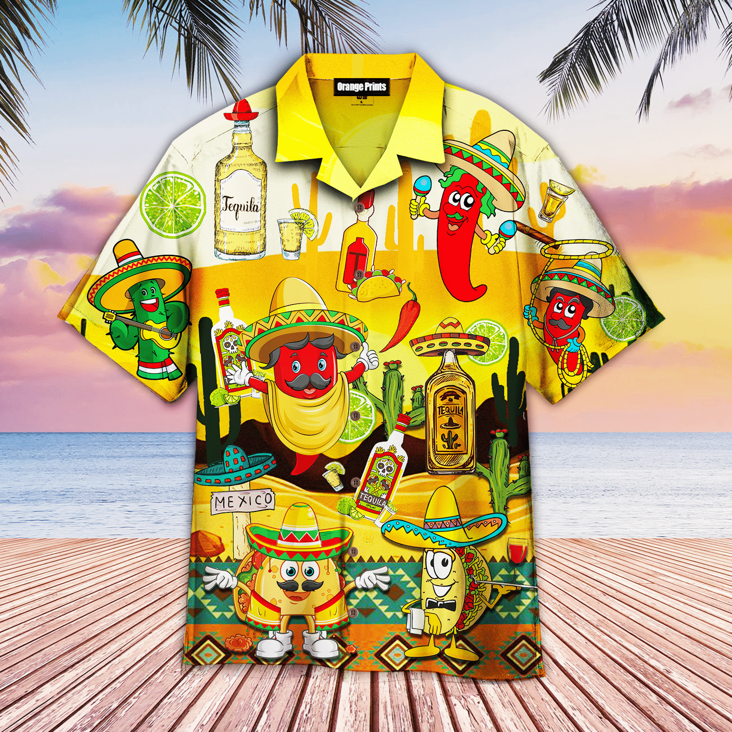 Mexican Chilli Wine Tequila Magic Water For Fun People Hawaiian Shirt