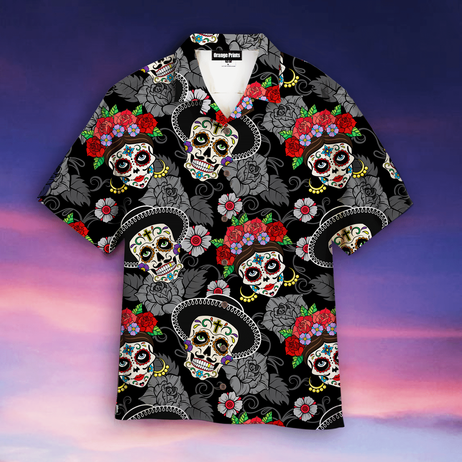 Mexican Skull Day Of The Dead Hawaiian Shirt
