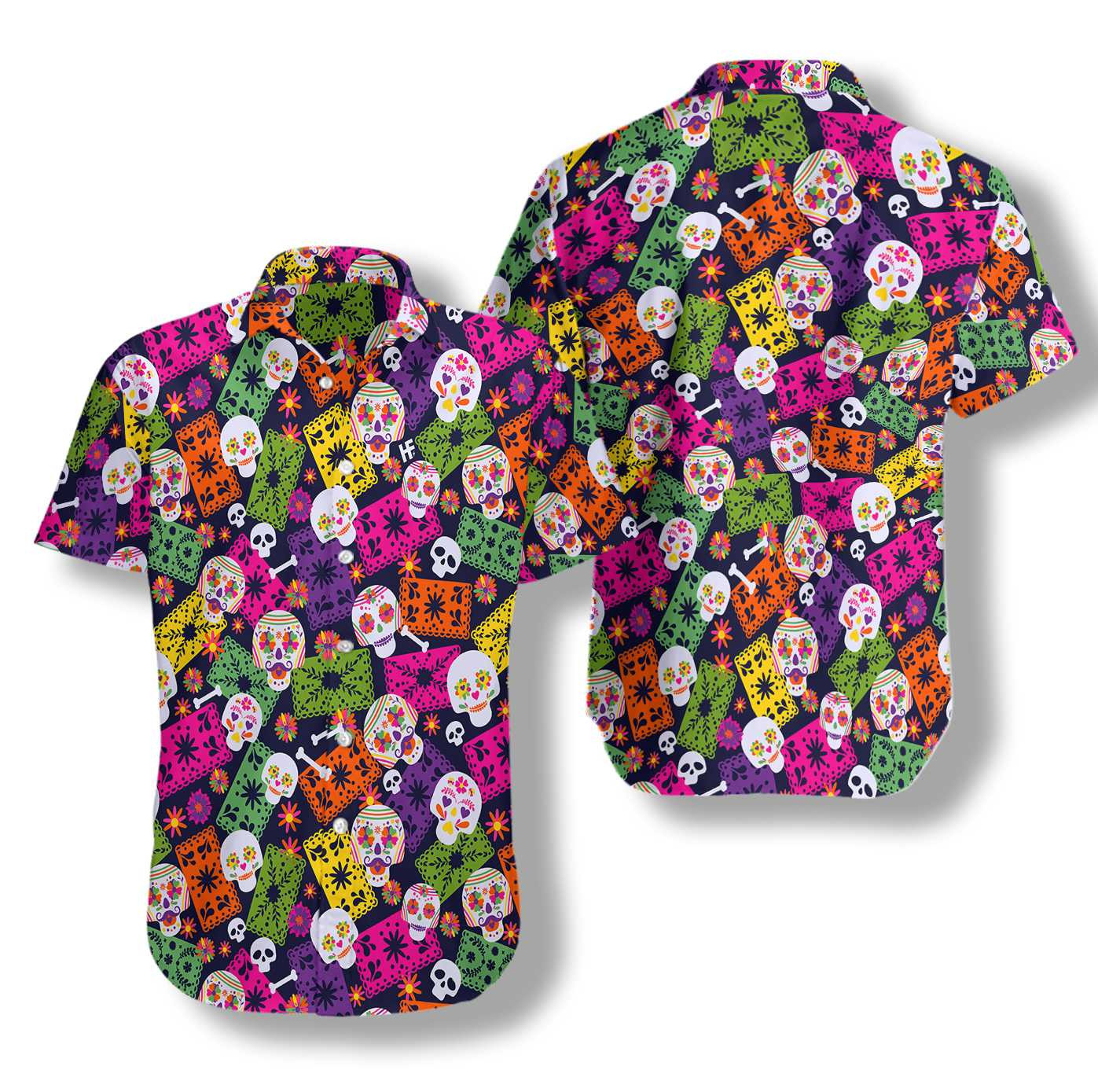 Mexican Skull Pattern Hawaiian Shirt