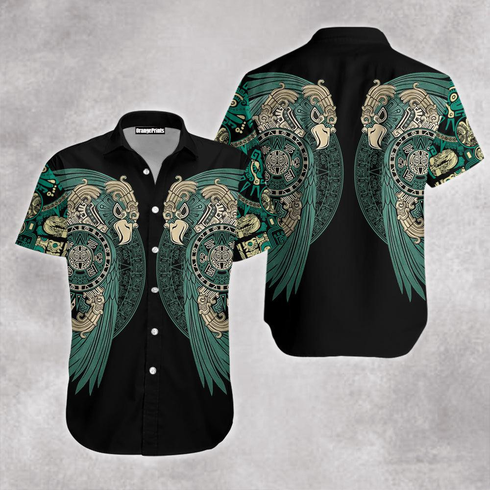 Mexico Aztec Eagle Warrior Sun Stone Maya Hawaiian Shirt