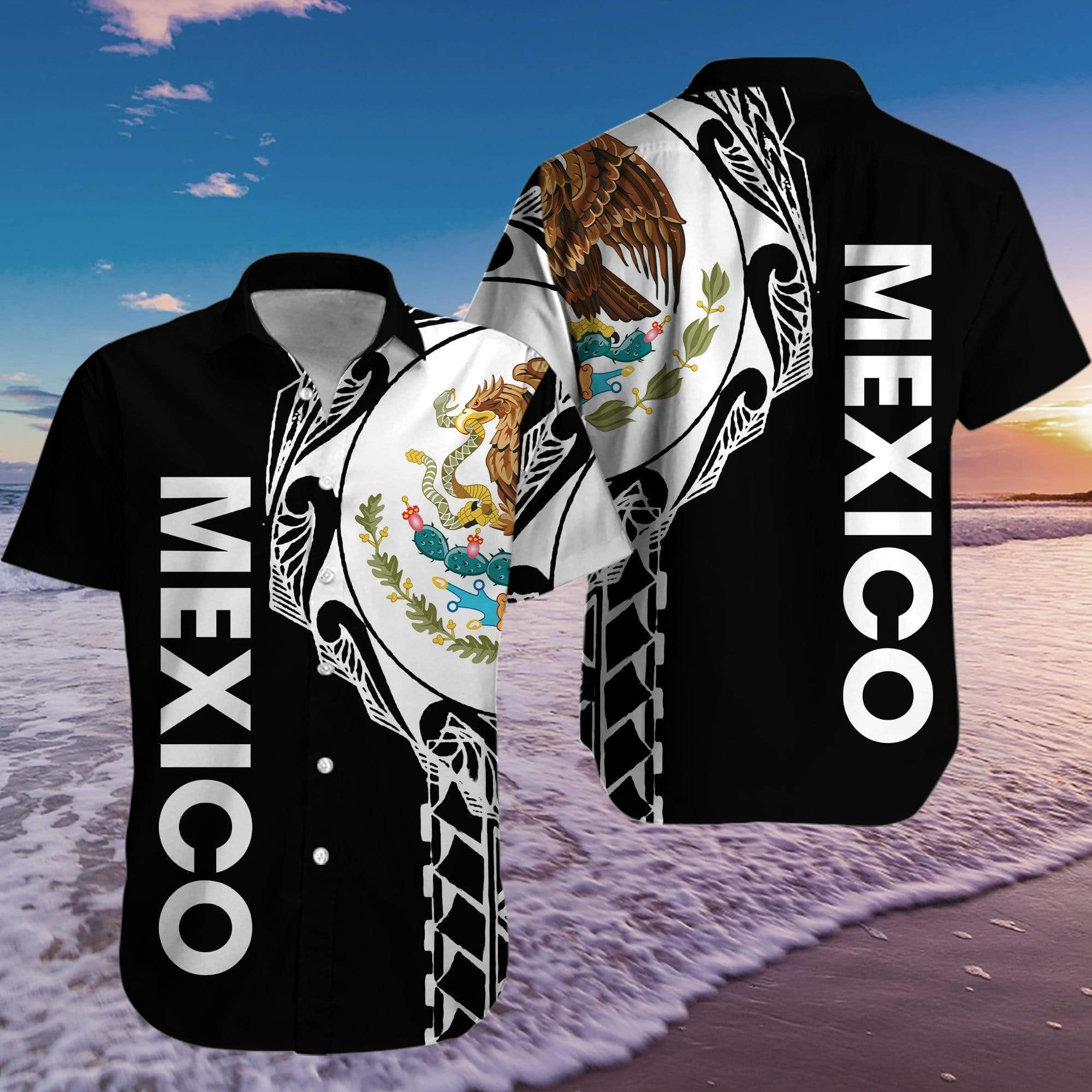 Mexico Black Hawaiian Shirt