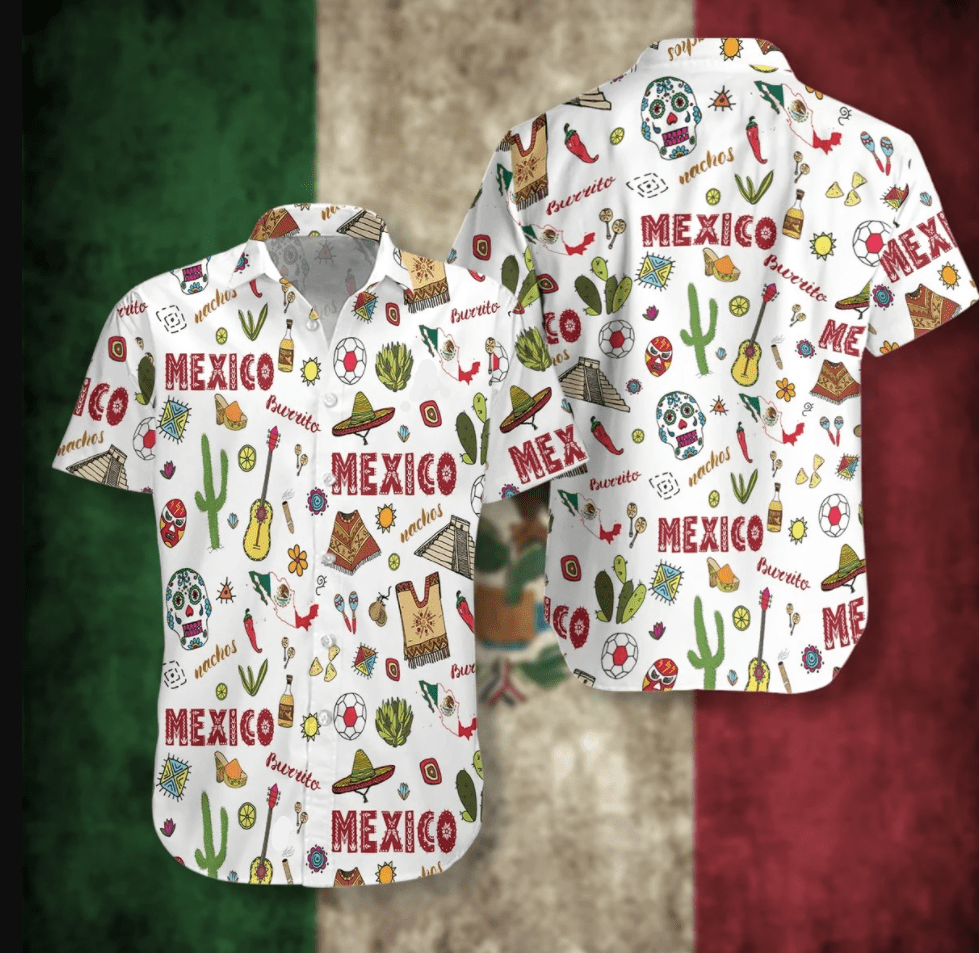Mexico Doodle Pattern Hawaiian Shirt