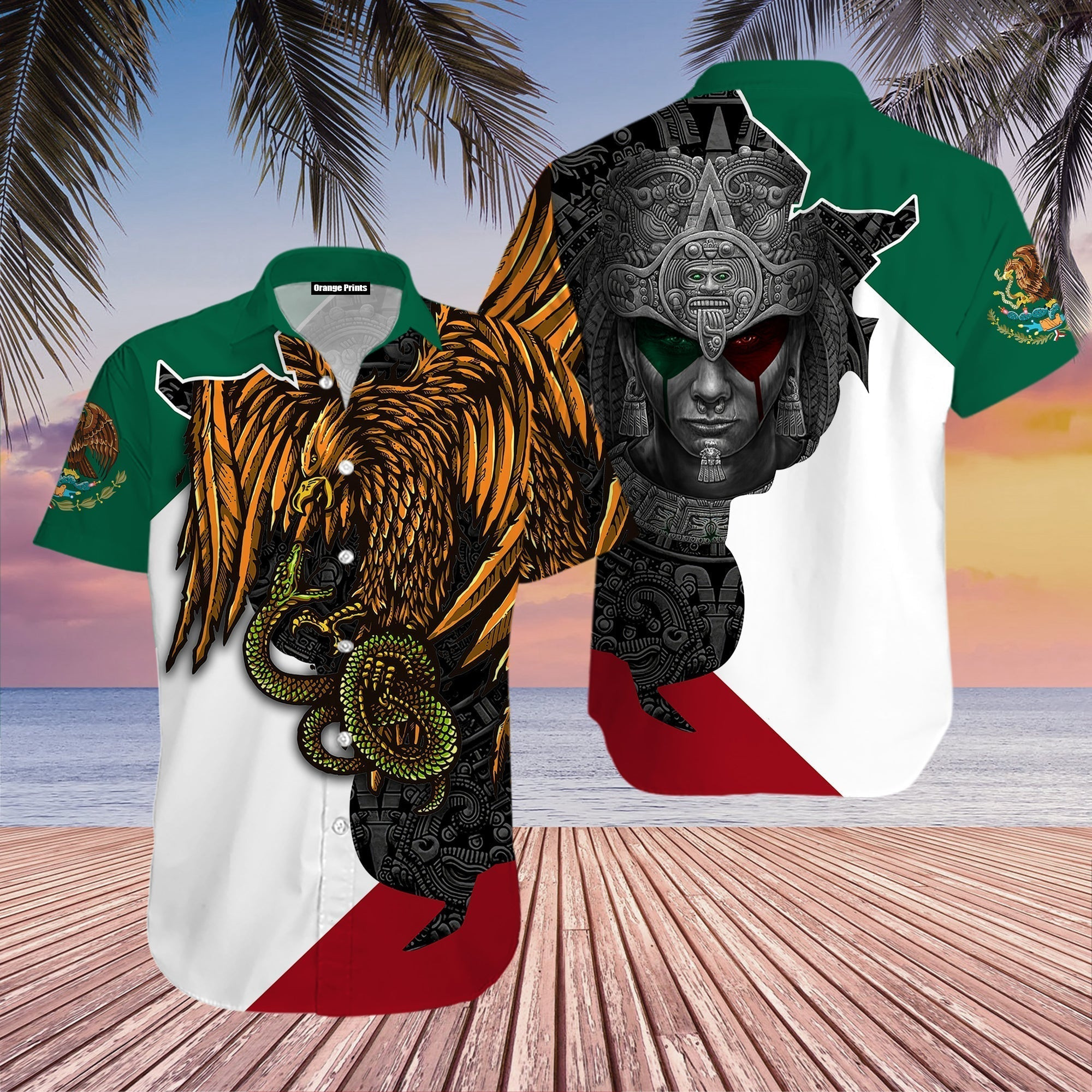 Mexico Flag Viking Hawaiian Shirt