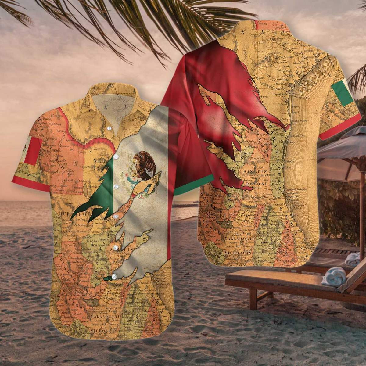 Mexico Map Flag Proud Hawaiian Shirt