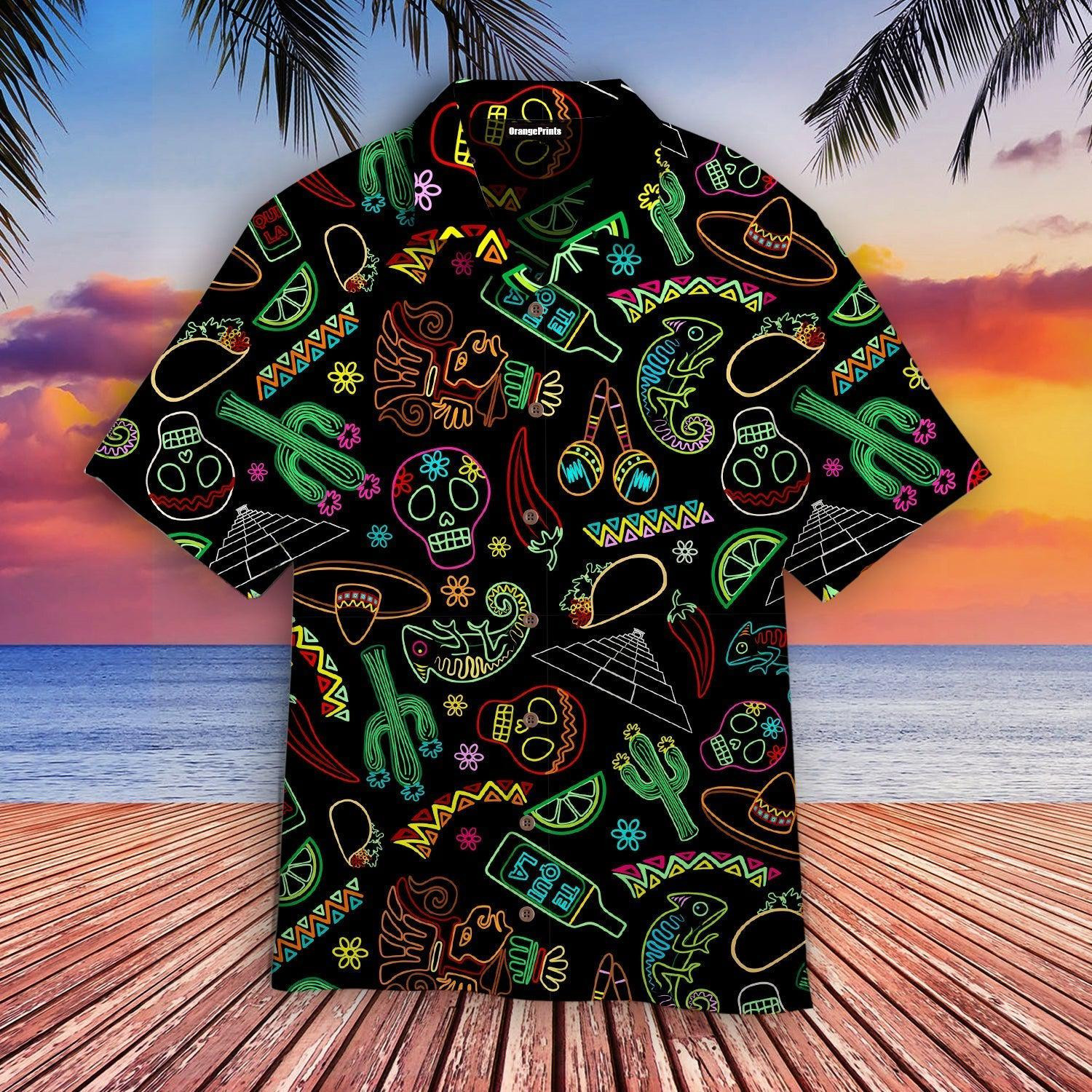 Mexico Neon Fiesta Cinco De Mayo Hawaiian Shirt