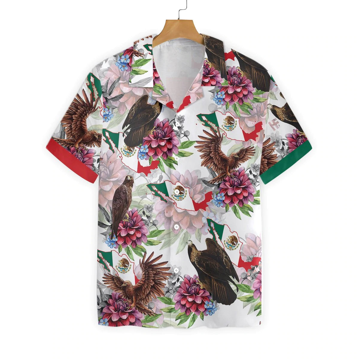 Mexico Proud Dahlia Golden Eagle Hawaiian Shirt