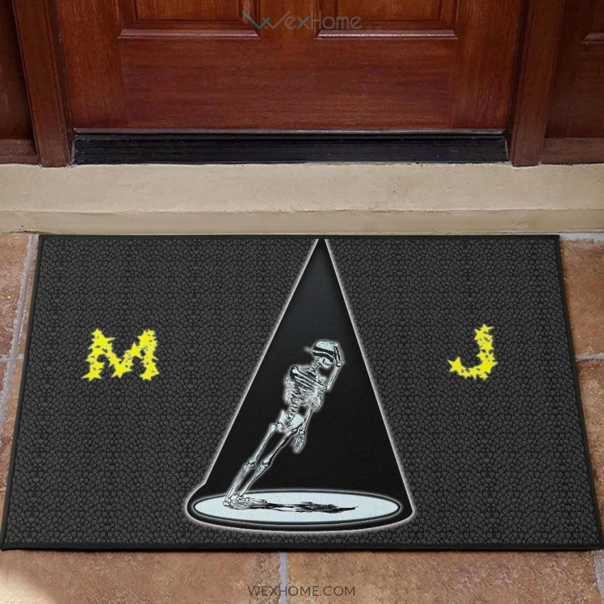 Michael Jackson MJ Skeleton Dancing Rubber Doormat Home Decor