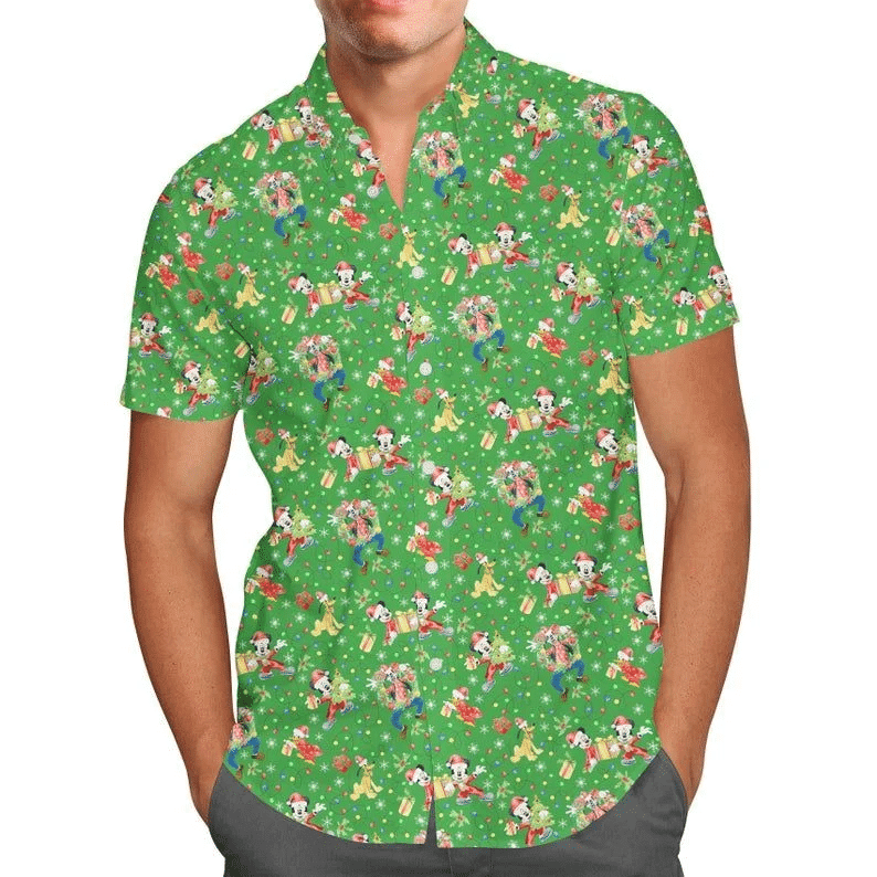 Mickey And Friends Celebrate Christmas Disney Hawaiian Shirt