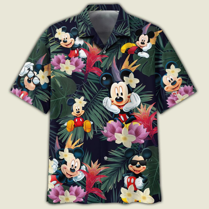 Mickey Mouse Disney And Flower Summer Hawaiian Shirt
