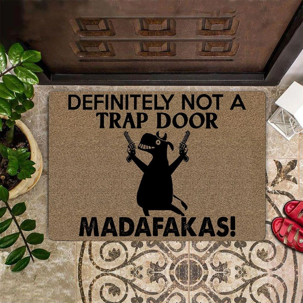 Milk Cow With Gun Madafakas Definitely Not A Trap Rubber Doormat Fun Welcome Mat Outdoor