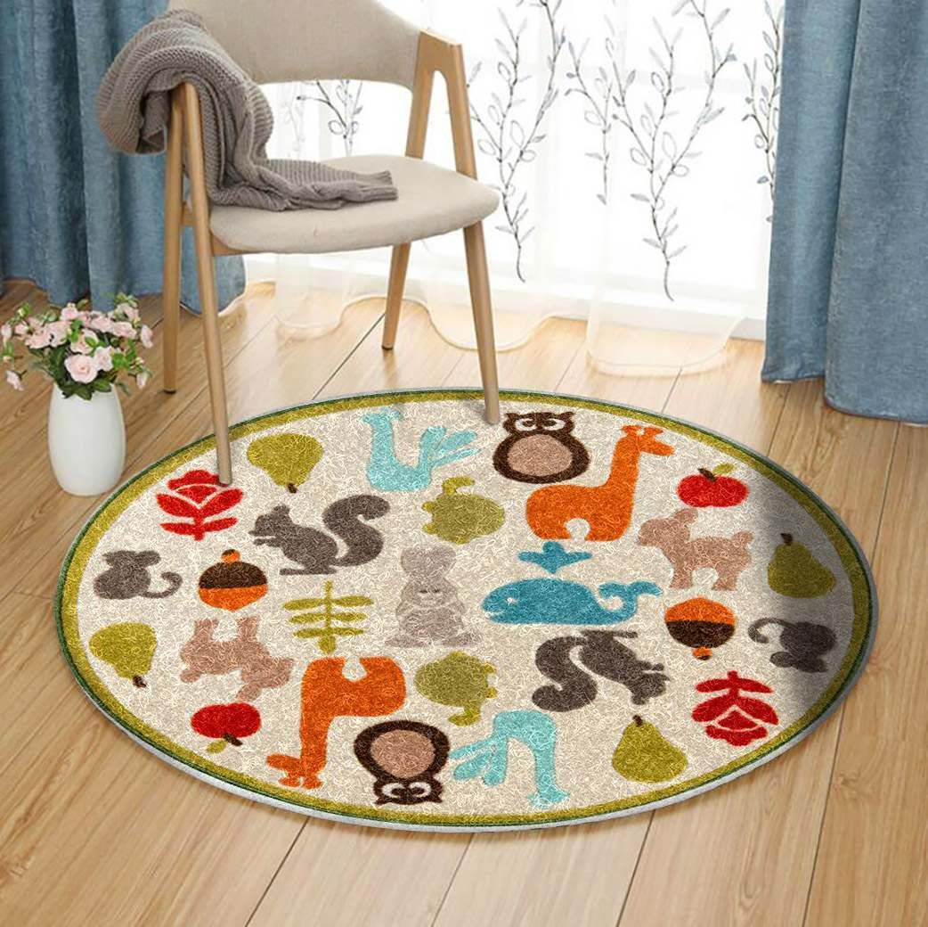 Mini Mo Playtime Round Rug Carpet Bedroom Livingroom Home Decor