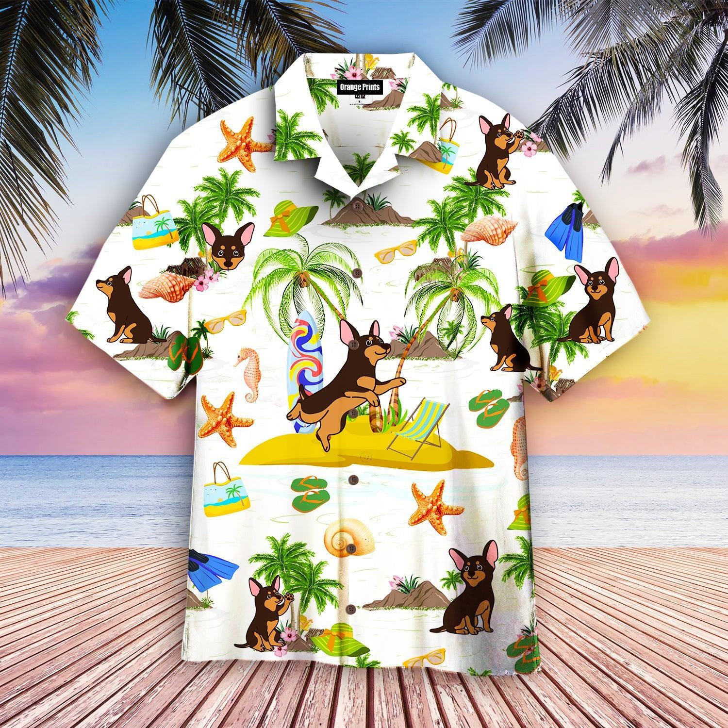 Miniature Pinscher Dog Tropical Hawaiian Shirt