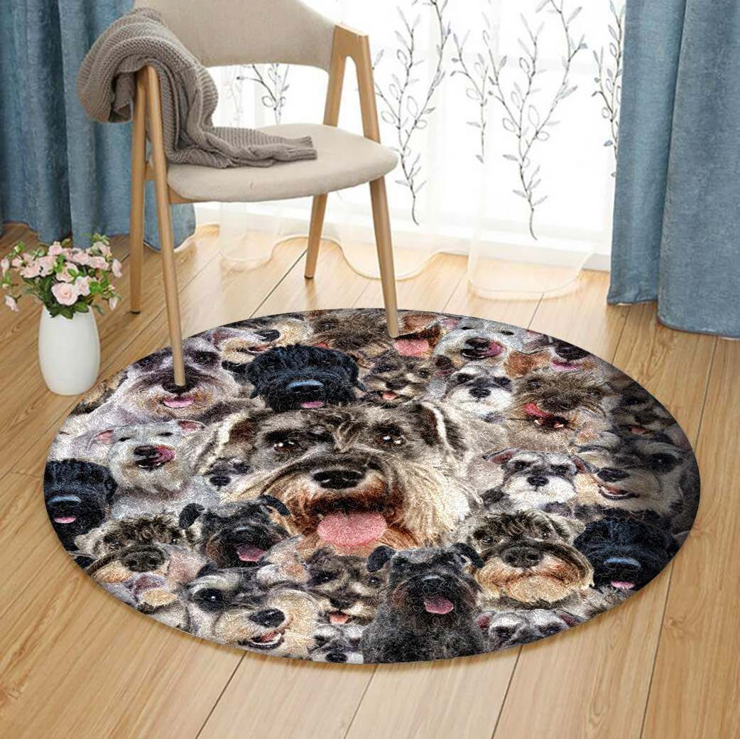 Miniature Schnauzer Round Rug Carpet Bedroom Livingroom Home Decor