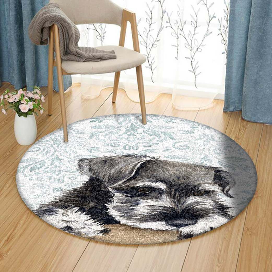 Miniature Schnauzer Round Rug Carpet Bedroom Livingroom Home Decor