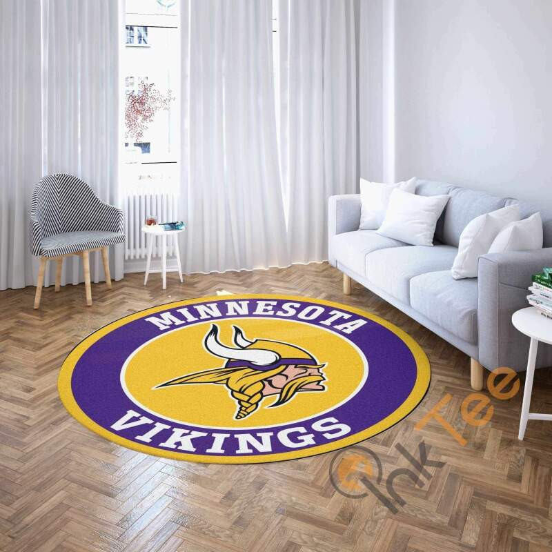 Minnesota Vikings Round Rug Carpet Bedroom Livingroom Home Decor