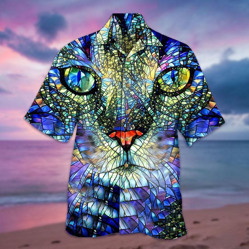 Mirror Cat Hawaiian Shirt