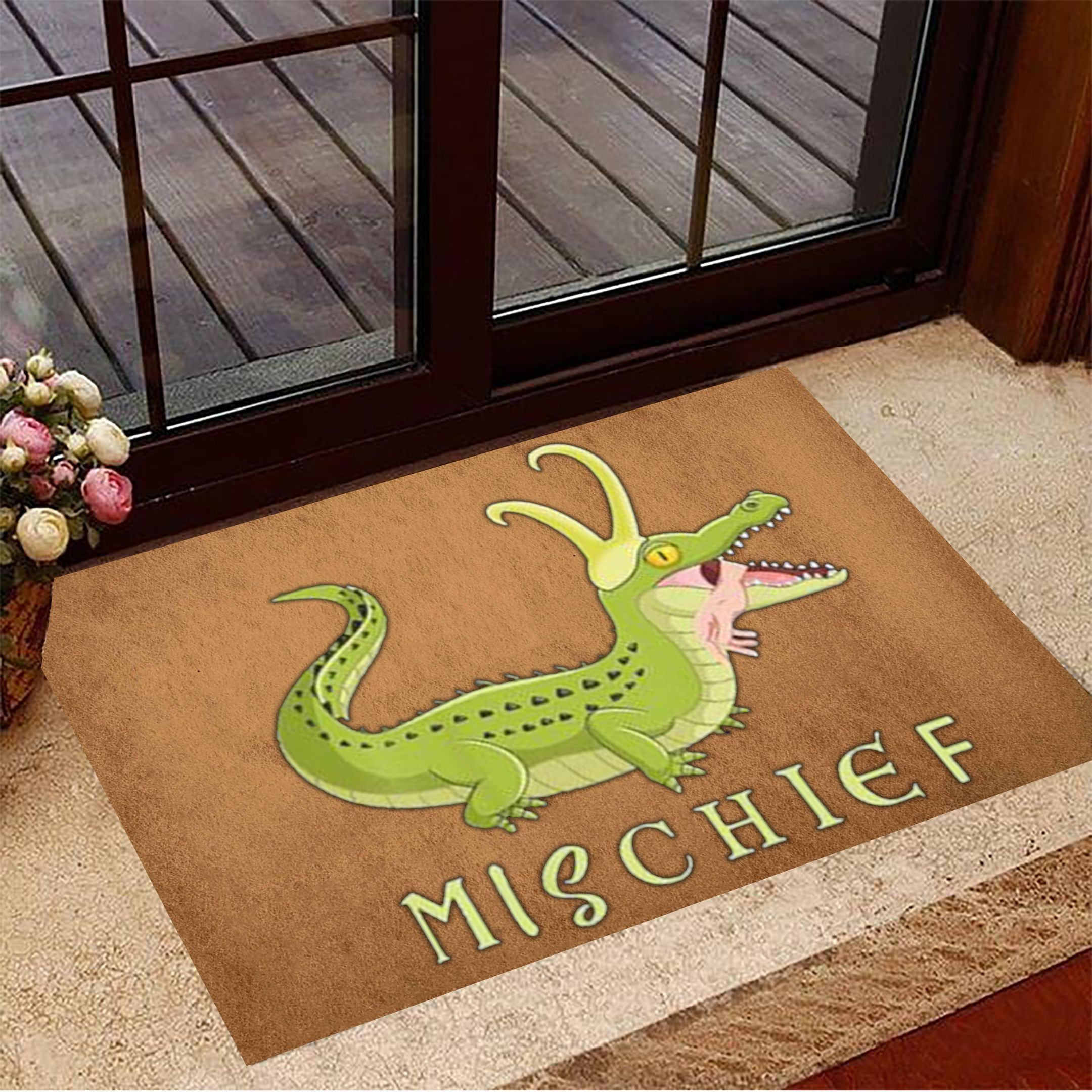 Mischief Rubber Doormat Alligator Loki Welcome Mat Home Decoration