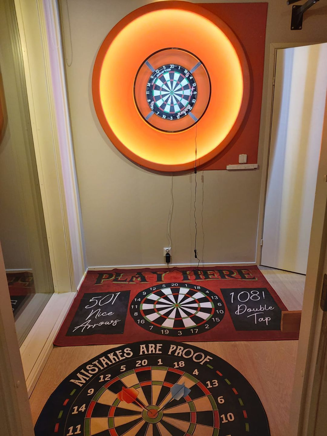 Mistakes Are Proof That You Are Trying Darts Funny Round Rug Carpet Bedroom Livingroom Home Decor - Image 3