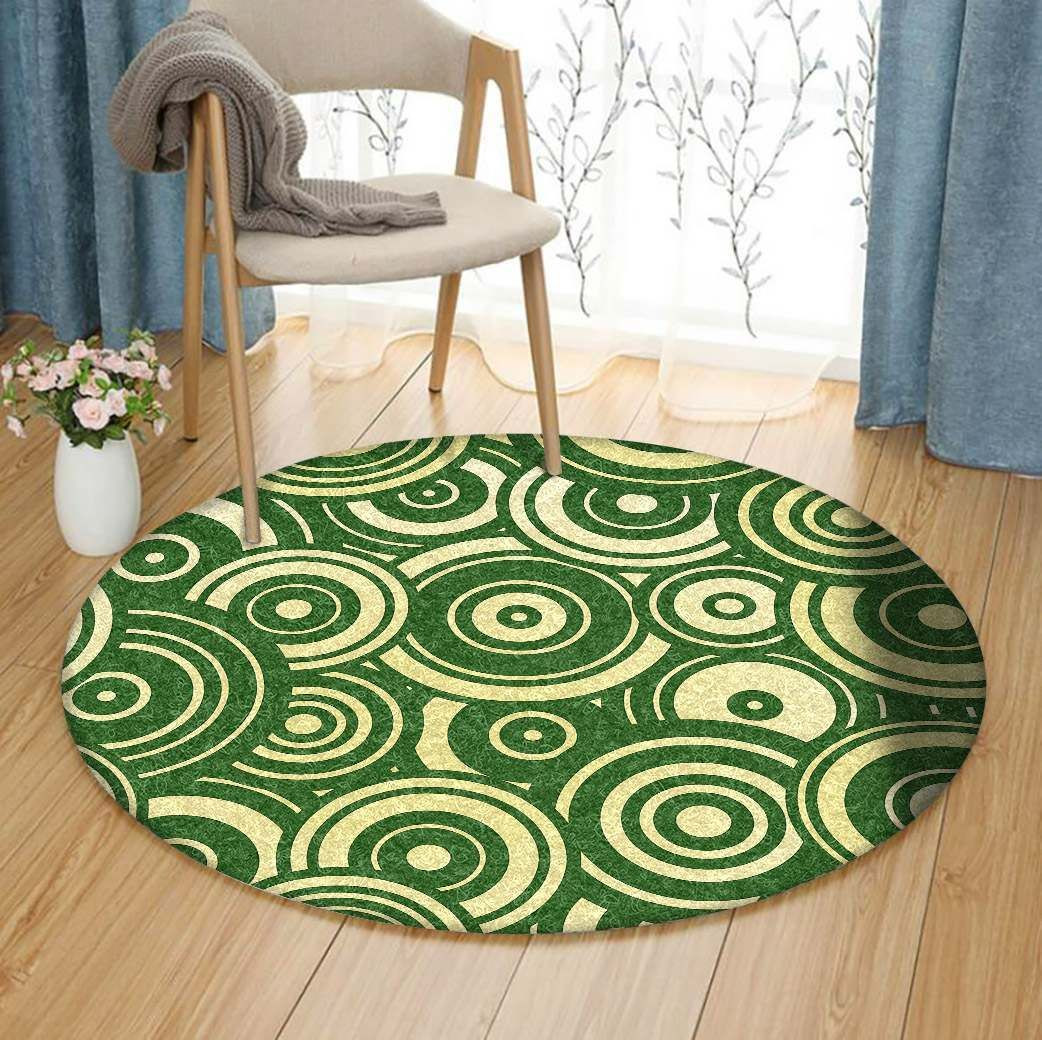 Modern Christmas Mod Circle Pattern Round Rug Carpet Bedroom Livingroom Home Decor