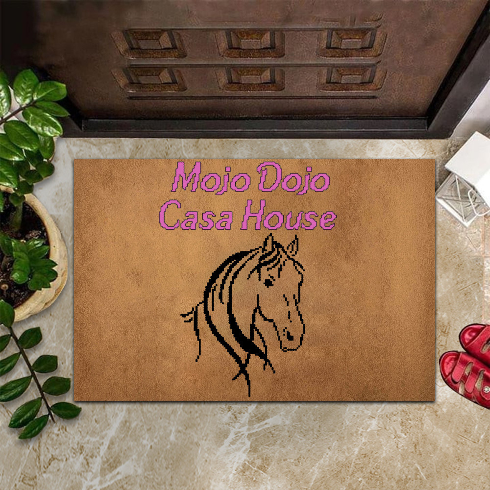 Mojo Dojo Casa House Rubber Doormat Funny Horse Mojo Dojo Casa House Merch Home Decor