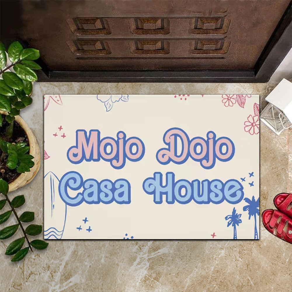 Mojo Dojo Casa House Rubber Doormat Movie Inspired Funny Mats For Front Door Gift For Fan