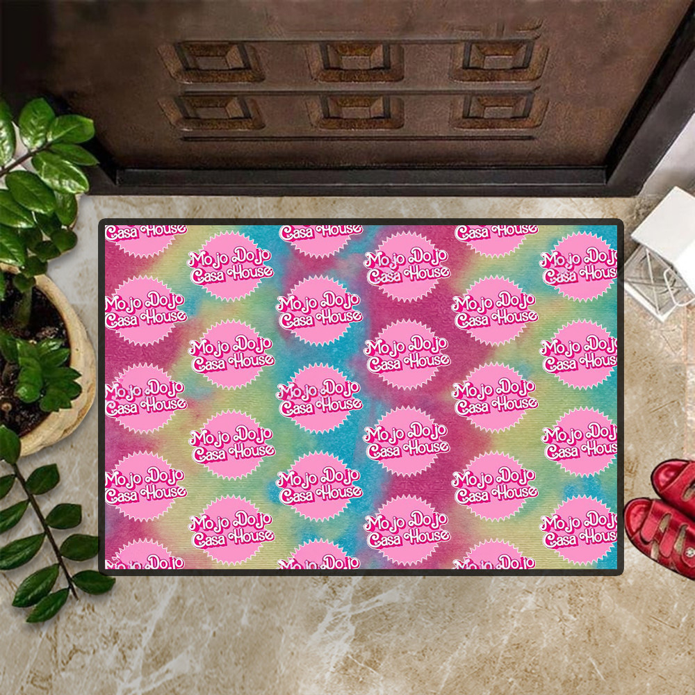Mojo Dojo Casa House Rubber Doormat Tie Dye Funny Indoor Door Mats Decor Gift For Fan
