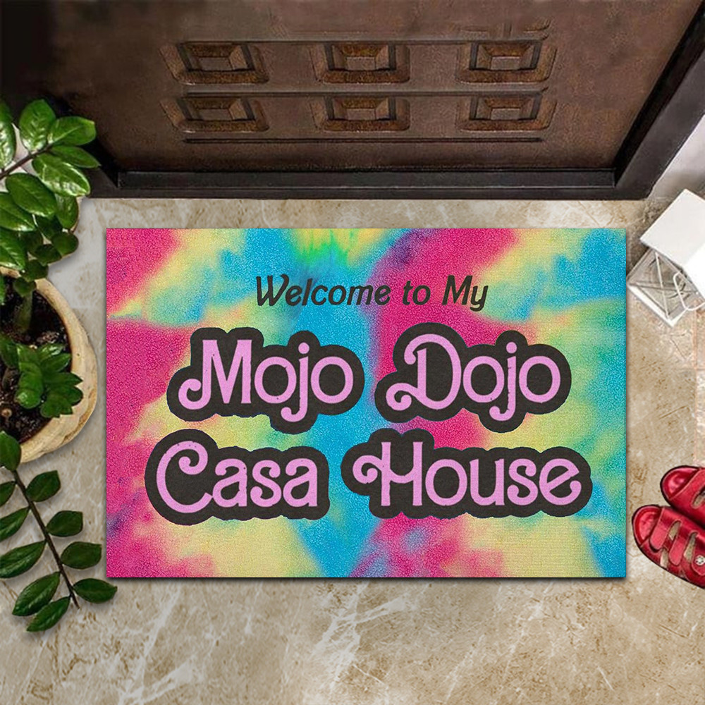 Mojo Dojo Casa House Rubber Doormat Tie Dye Welcome To My Mojo Dojo Casa House Mat Gifts