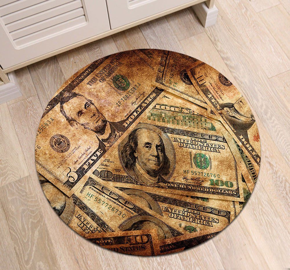 Money Round Rug Carpet Bedroom Livingroom Home Decor