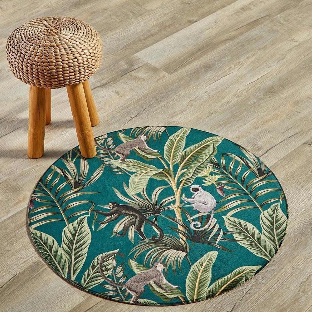 Monkey Tropical Round Rug Carpet Bedroom Livingroom Home Decor