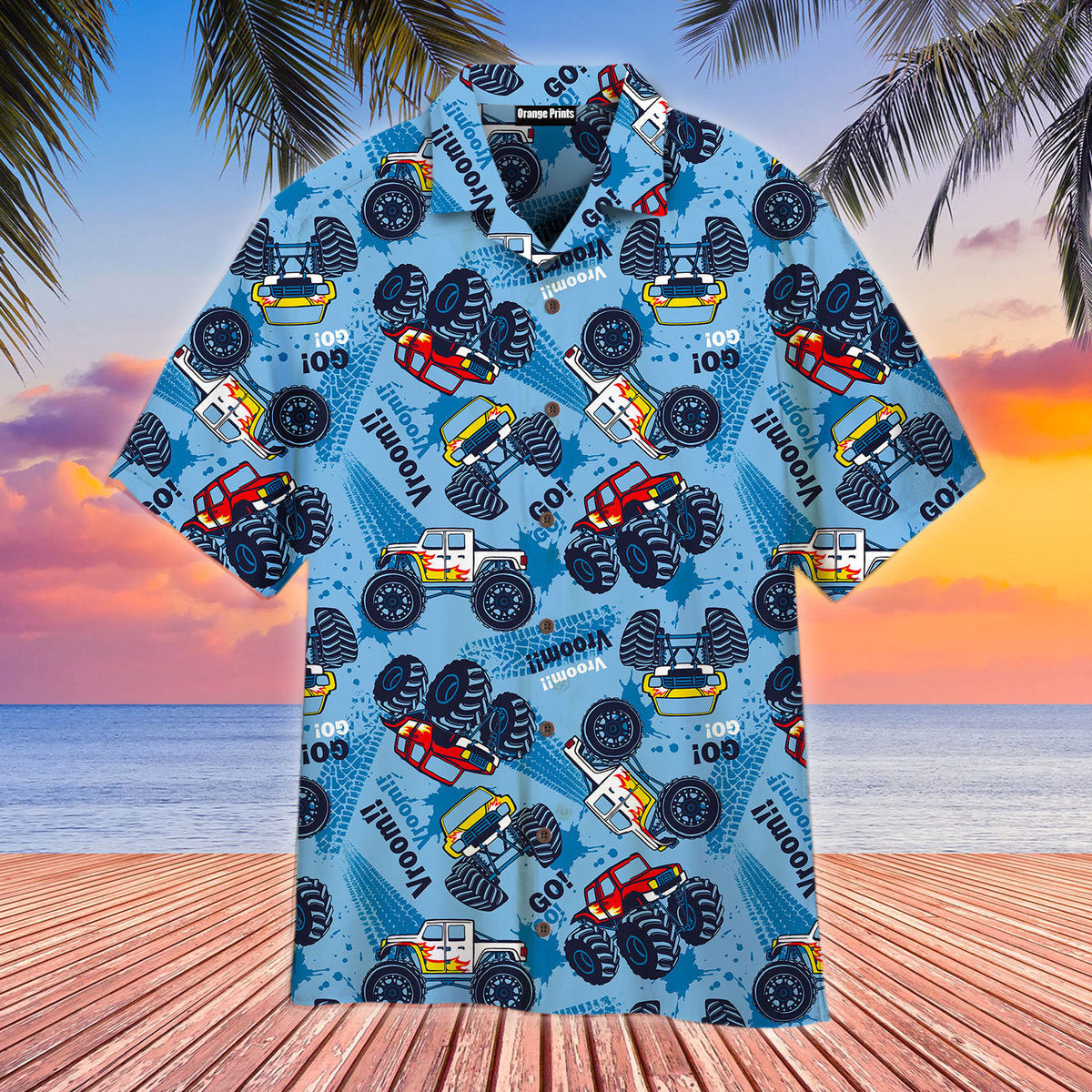 Monster Truck Cars Hawaiian Shirt