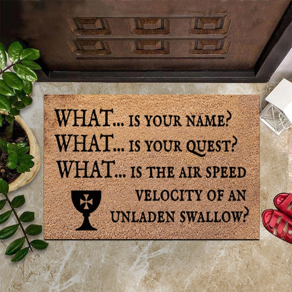 Monty Python Rubber Doormat Monty Python And The Holy Grail Rubber Doormat What Is Your Name What Is Your