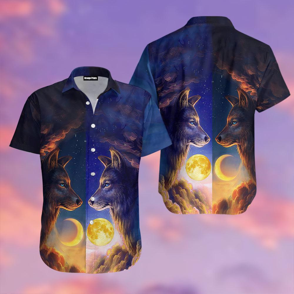 Moon And Sun Wolf Hawaiian Shirt