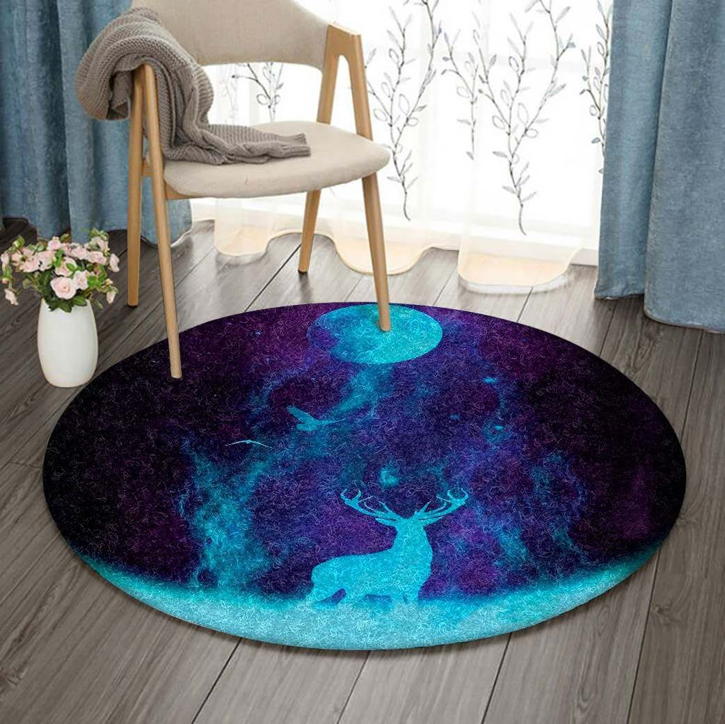 Moon Deer Round Rug Carpet Bedroom Livingroom Home Decor