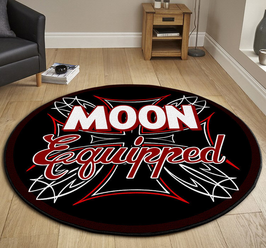 Moon Equipped Hot Rod Round Rug Carpet Bedroom Livingroom Home Decor - Image 3