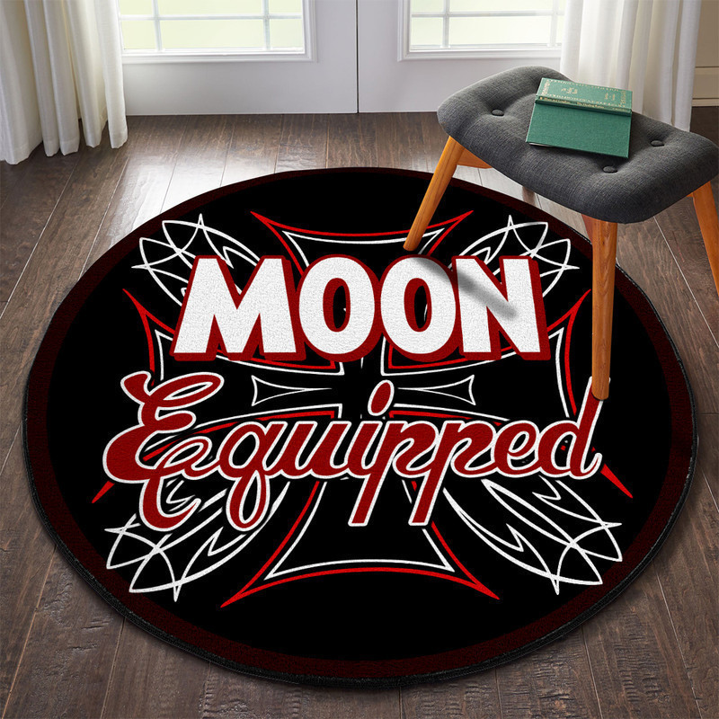 Moon Equipped Hot Rod Round Rug Carpet Bedroom Livingroom Home Decor