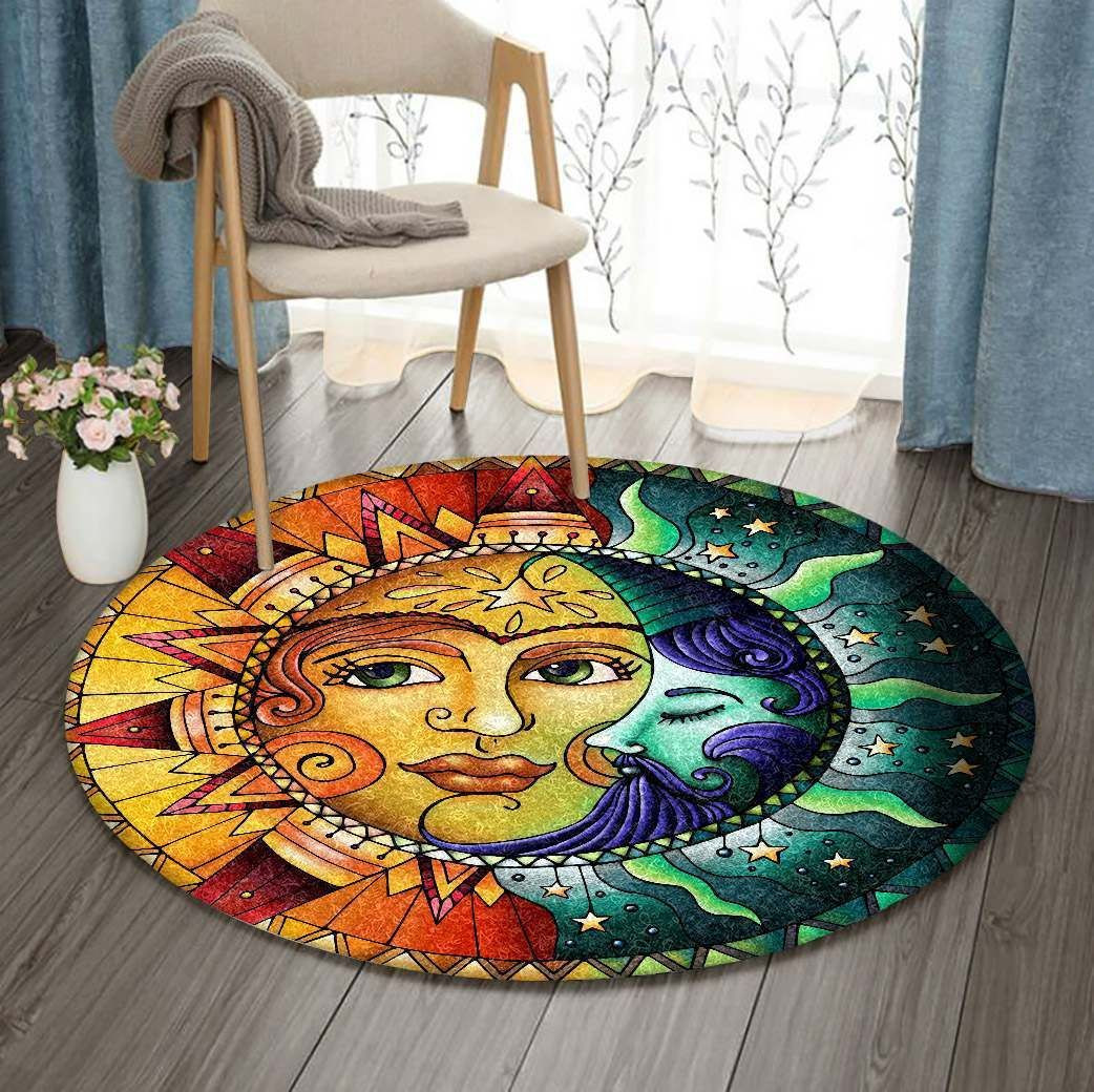 Moon Sun Round Rug Carpet Bedroom Livingroom Home Decor
