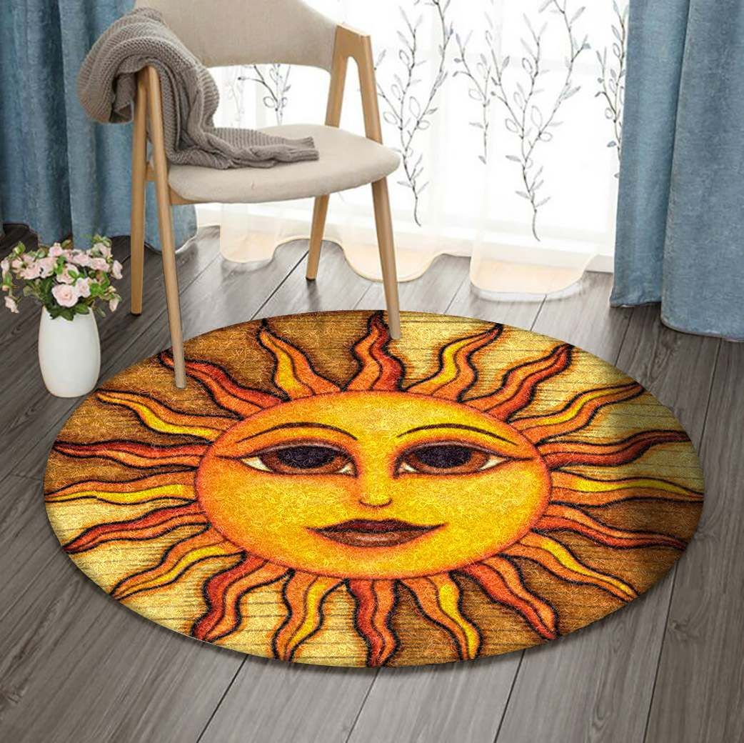 Moon Vs Sun Round Rug Carpet Bedroom Livingroom Home Decor