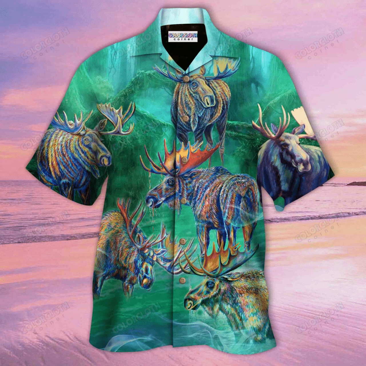 Moose Hunting Hawaiian Shirt