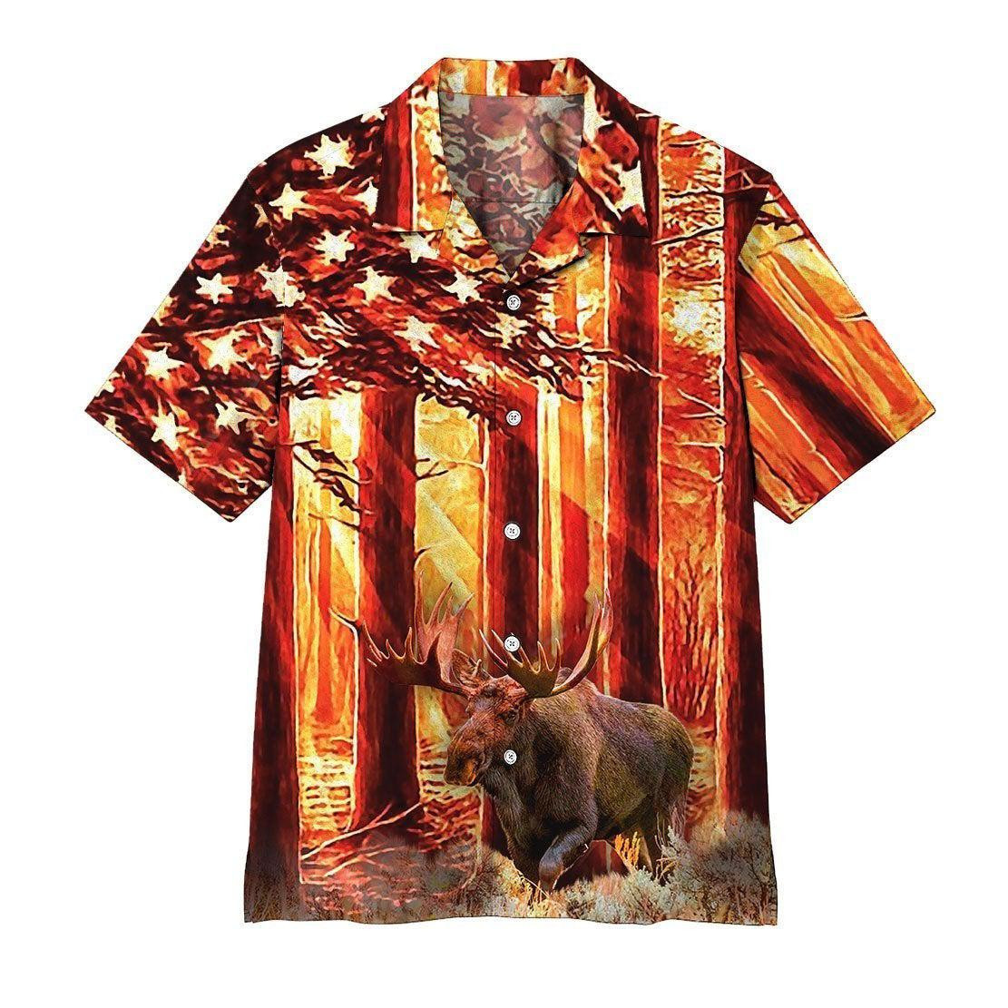 Moose Hunting Hawaiian Shirt