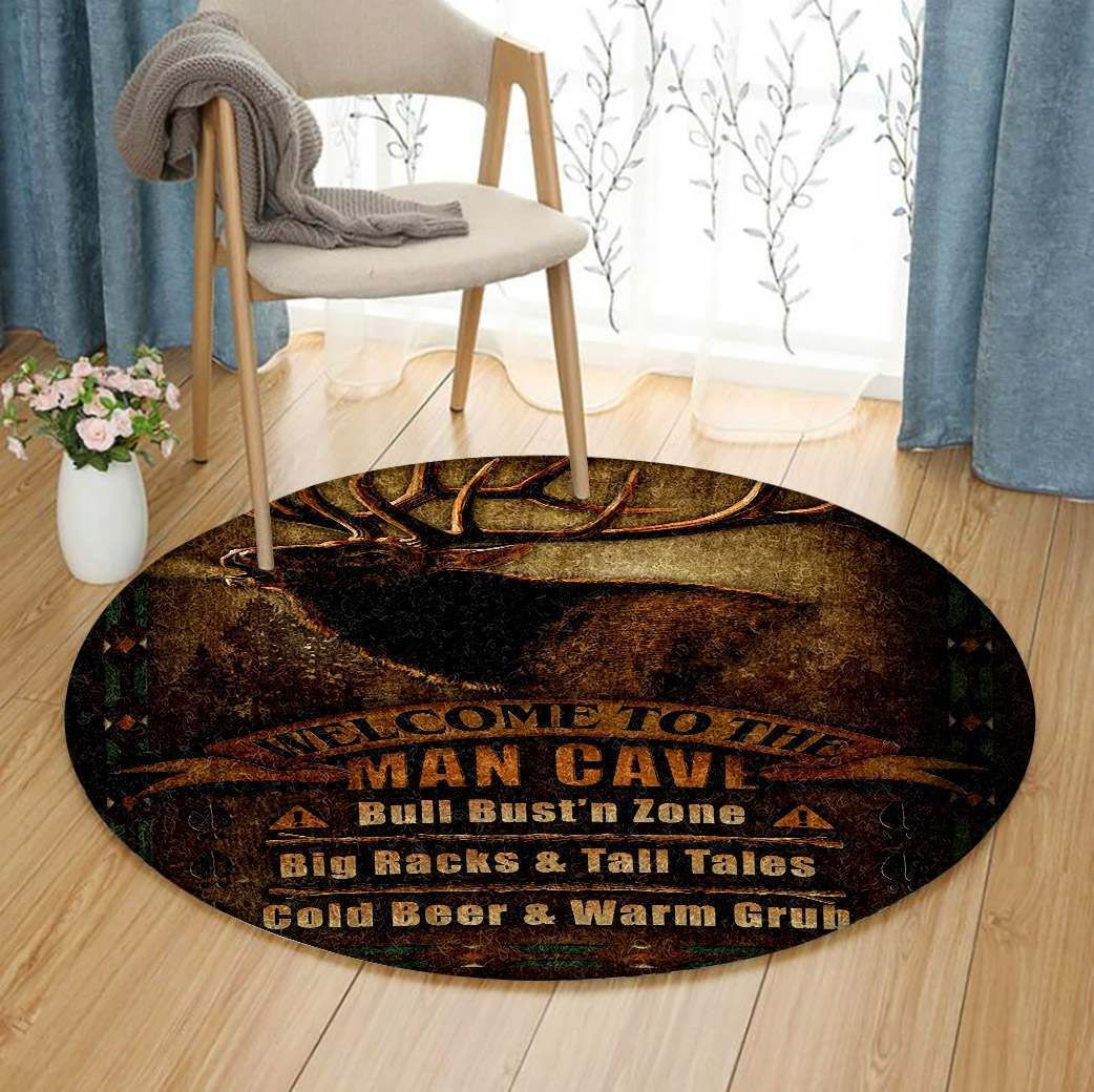 Moose Round Rug Carpet Bedroom Livingroom Home Decor
