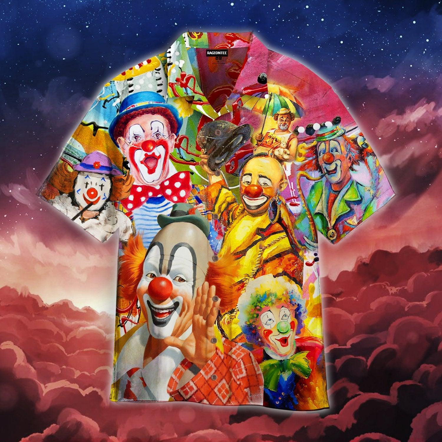 More Clown Less Frowning Halloween Hawaiian Shirt