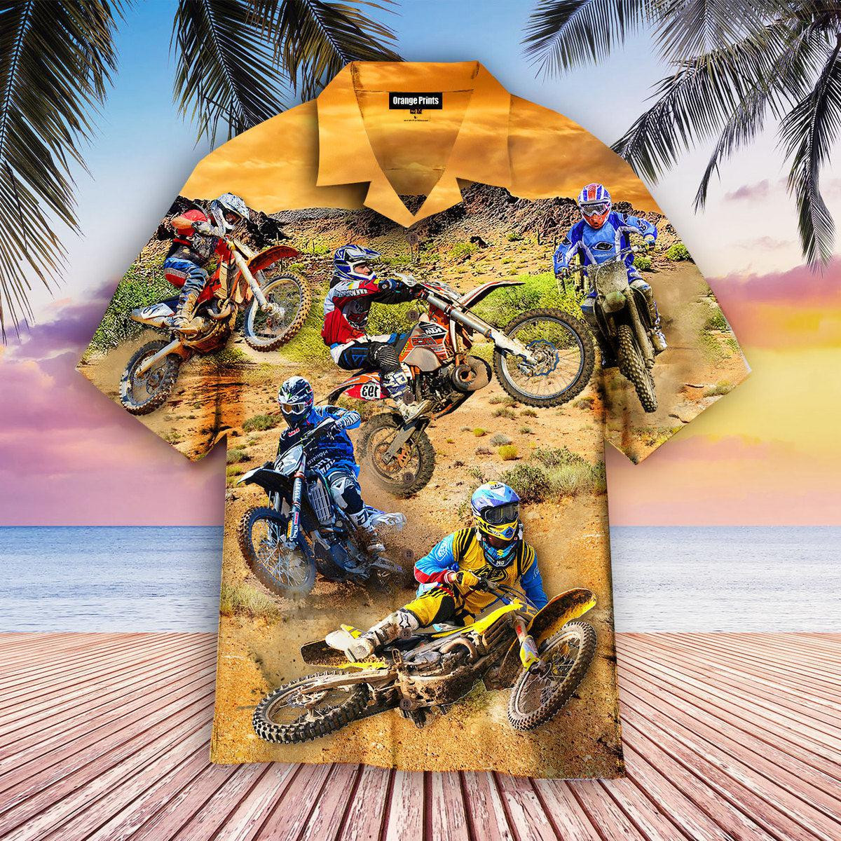 Motocross On Desert Hawaiian Shirt