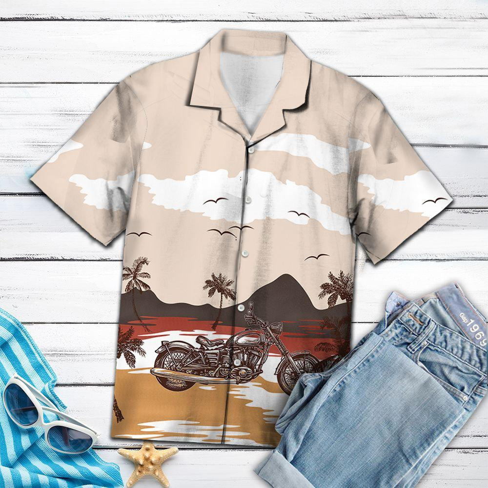 Motorbike Palm Tree Hawaiian Shirt