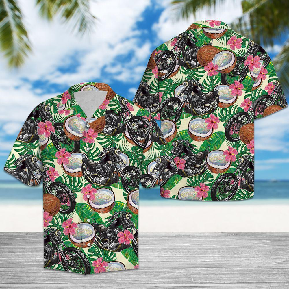 Motorbike Tropical Coconut Hawaiian Shirt