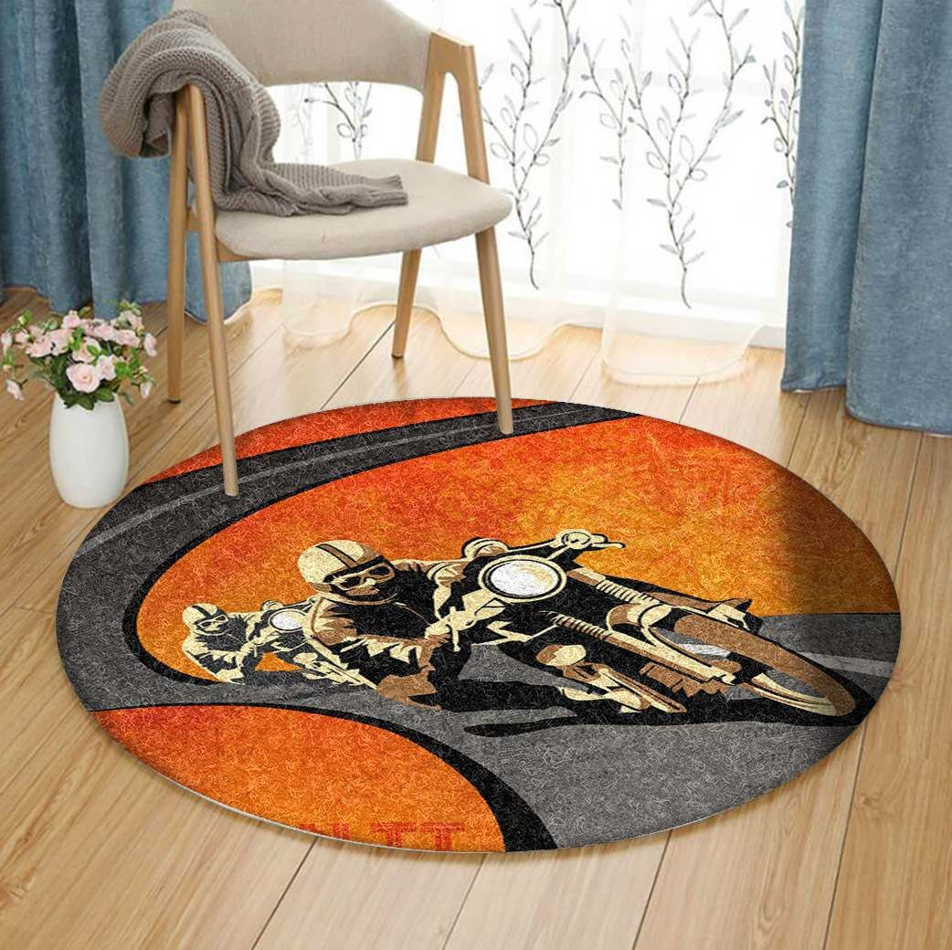 Motorcycle Racing Round Rug Carpet Bedroom Livingroom Home Decor