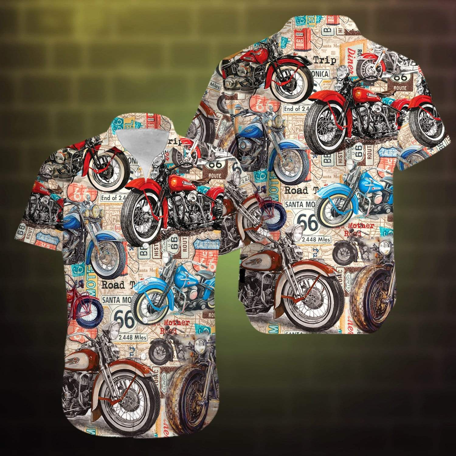 Motorcycles Vintage Hawaiian Shirt