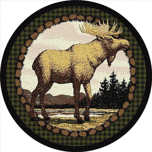 Mountain Moose Round Rug Carpet Bedroom Livingroom Home Decor