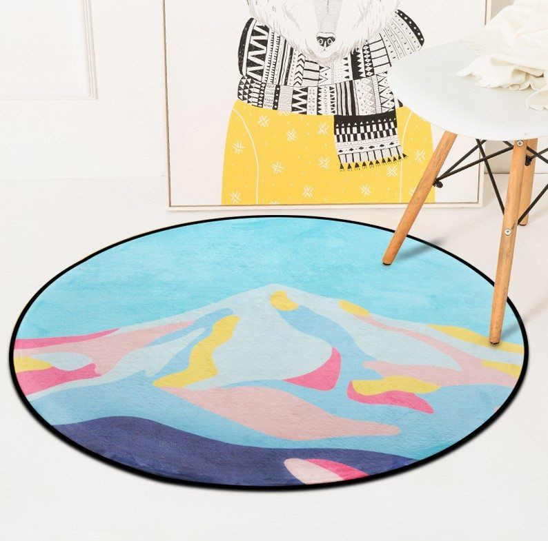 Mountain Round Rug Carpet Bedroom Livingroom Home Decor