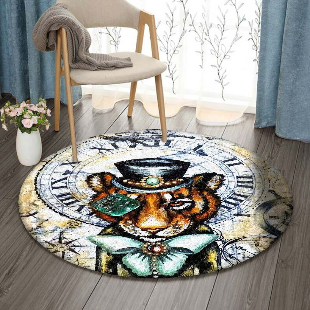 Mr Tiger Round Rug Carpet Bedroom Livingroom Home Decor