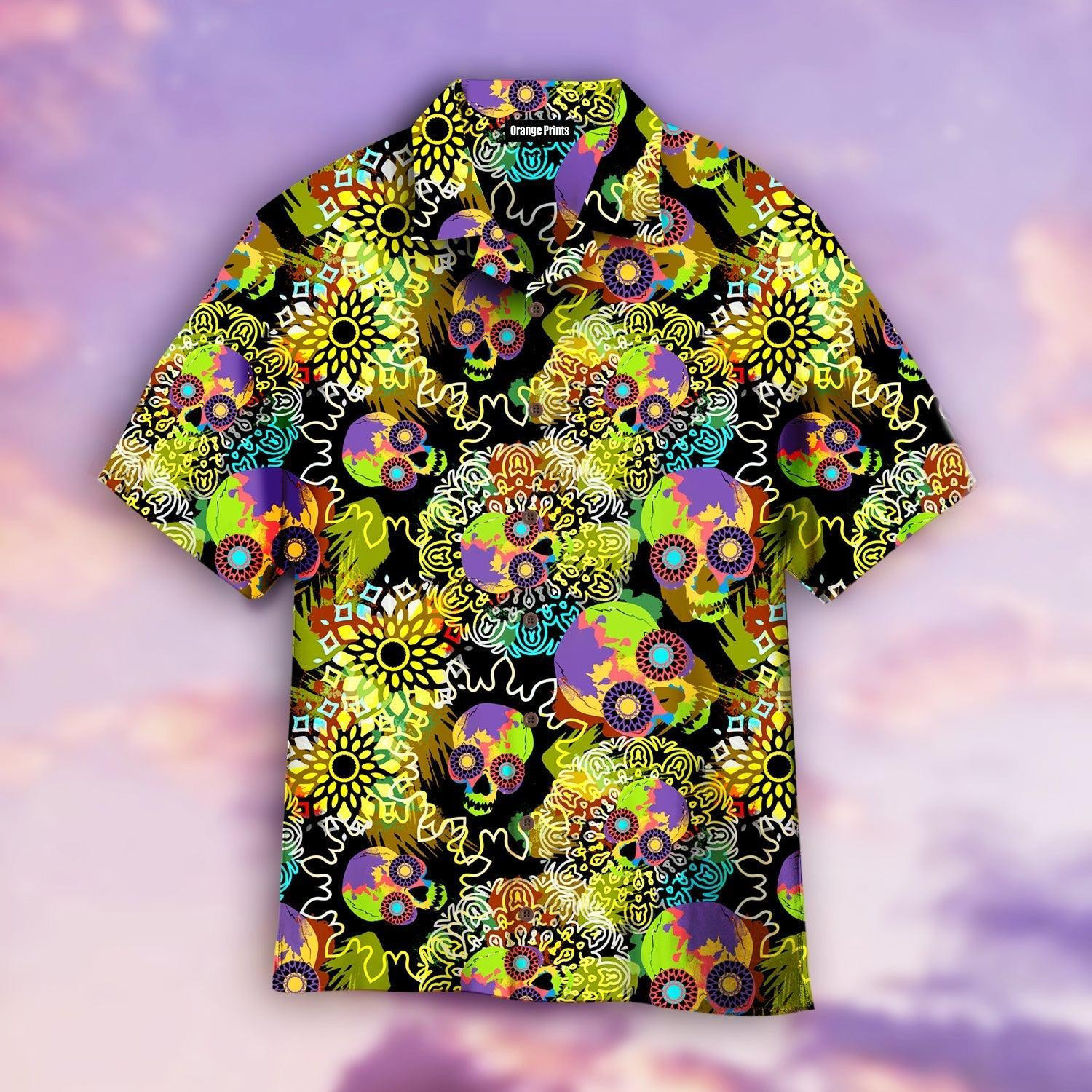 Multicolor Skulls Hawaiian Shirt